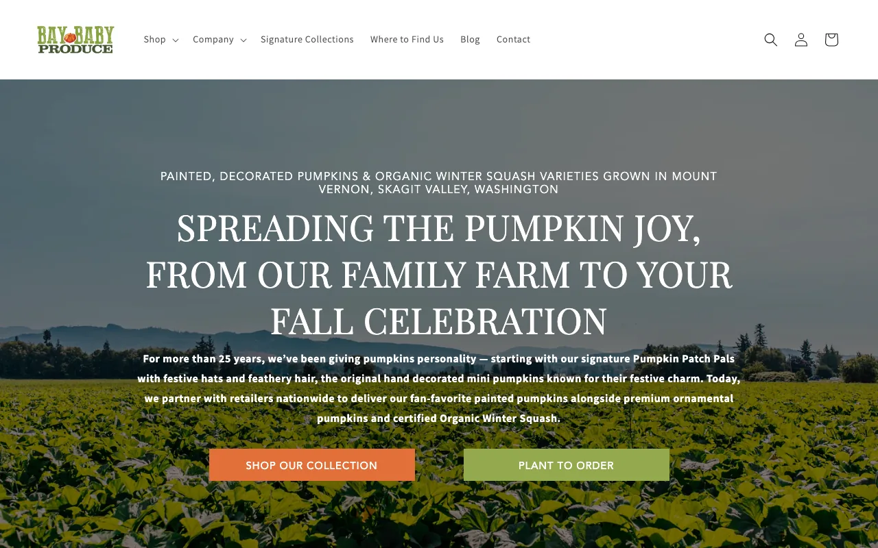Bay Baby Produce homepage
